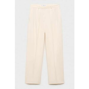 Pantaloni conici cu pliuri frontale - Alb fildes imagine