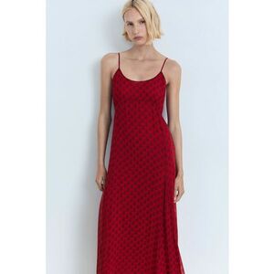 Rochie din sifon cu imprimeu floral - Rosu/Negru imagine