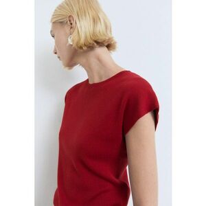 Tricou tricotat fin din amestec de modal - Rosu imagine