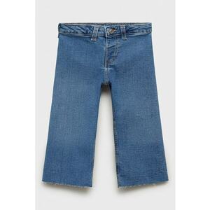 Blugi culotte cu buzunare pe partea din spate - Albastru imagine