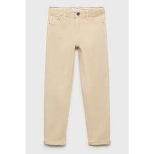 Pantaloni drepti cu model uni - Maro camel imagine