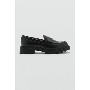 Pantofi loafer uni de piele ecologica - Negru imagine