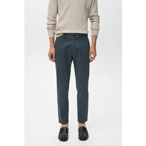 Pantaloni uni regular fit din amestec de bumbac - Gri carbune imagine