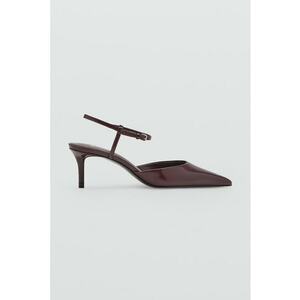 Pantofi slingback din piele ecologica cu varf ascutit - Visiniu imagine