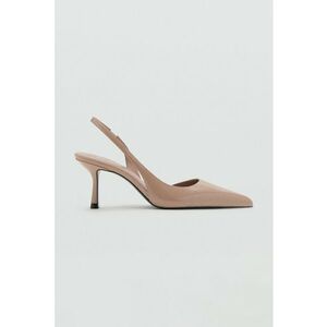 Pantofi slingback din piele ecologica lacuita - Bej imagine