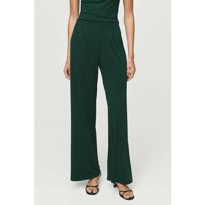 Pantaloni cu croiala ampla si pliuri - Verde englez imagine