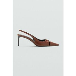 Pantofi slingback din piele - Maro scortisoara imagine