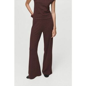 Pantaloni cu croiala ampla si talie inalta - Violet pruna imagine