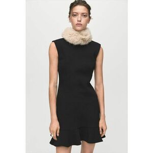 Rochie scurta cu guler scurt - Negru imagine