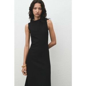 Rochie plisata - fara maneci - Negru imagine