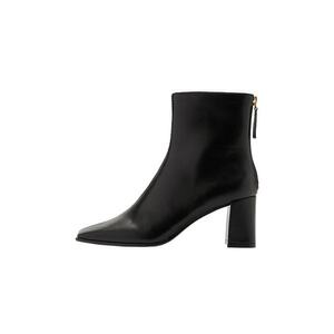 Botine din piele ecologica cu varf patrat - Negru imagine