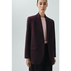 Sacou din amestec de lana cu slit pe partea din spate - Violet tyrian imagine