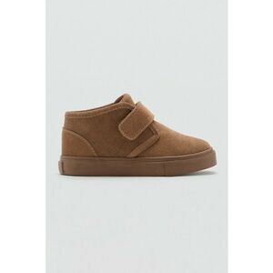 Ghete din piele intoarsa cu banda velcro - Caramel imagine