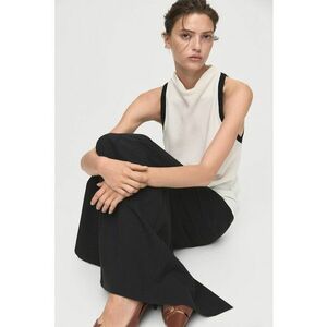 Bluza cu segmente contrastante - fara maneci - Alb fildes imagine