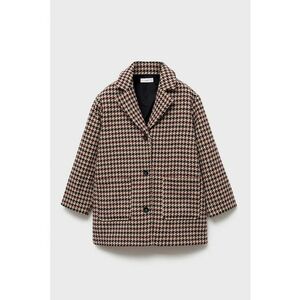 Palton scurt cu model houndstooth - Visiniu/Bej/Violet prafuit imagine