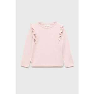 Bluza cu insertii din volane - Roz pastel imagine