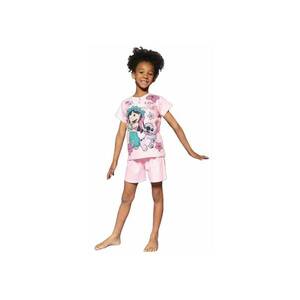 Pijama scurta cu imprimeu cu Lilo & Stitch - Roz imagine