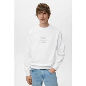 Bluza de trening din bumbac cu design text - Negru stins/Alb optic imagine