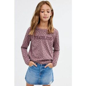 Bluza cu animal print - Violet aubergine/Roz prafuit imagine