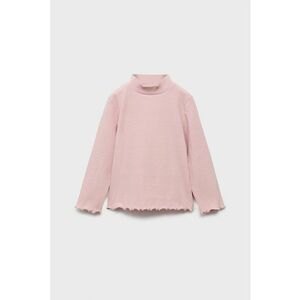Bluza striata cu guler mediu - Roz pastel imagine