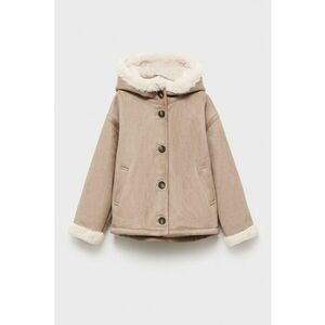 Haina din blana shearling sintetica cu gluga - Maro deschis imagine