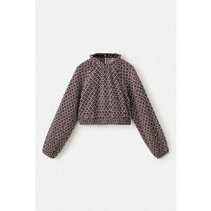 Bluza cu decupaj si imprimeu - Visiniu/Crem imagine