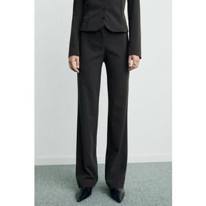 Pantaloni slim-fit cu talie inalta - Negru stins imagine