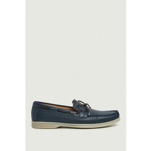 Pantofi loafer din piele naturala Albastru marin imagine