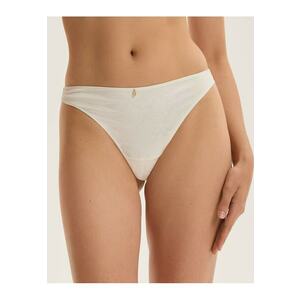 Chiloti tanga Alb Crem Charm - Alb imagine