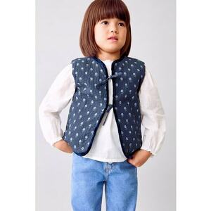 Vesta cu model floral - Albastru ultramarin/Albastru deschis imagine