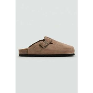 Papuci de piele intoarsa - Maro inchis imagine