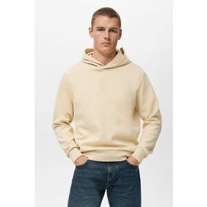 Hanorac cu model uni si mansete elastice cu terminatie - Bej imagine