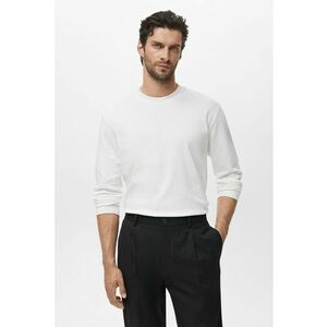 Bluza din bumbac cu model uni - Alb imagine