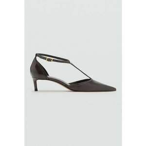 Pantofi din piele ecologica cu toc kitten - Violet pruna imagine