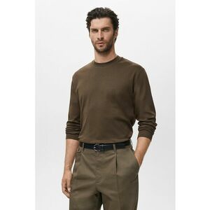 Bluza din bumbac cu model uni - Maro inchis imagine