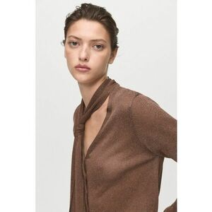 Cardigan lejer cu esarfa - Maro deschis imagine