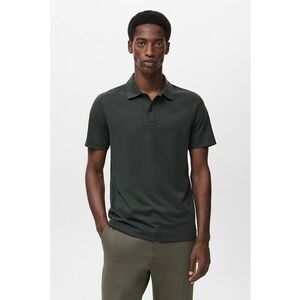 Tricou polo cu model uni - Gri antracit imagine