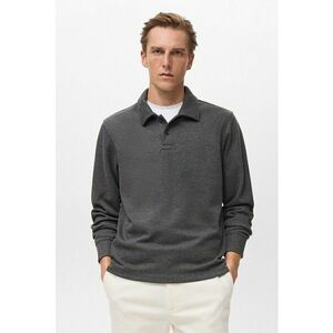 Bluza de trening polo cu model uni - Gri antracit imagine