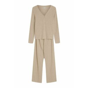 Pijama dama din doua piese - cu maneca lunga - bej nisip - Cori - Uni imagine