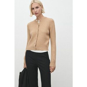 Cardigan uni cu nasturi - Maro nisip imagine