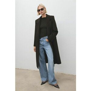 Bluza cu maneci lungi si aspect sifonat - Gri antracit imagine