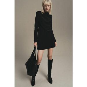 Rochie scurta cu fronseu - Negru imagine