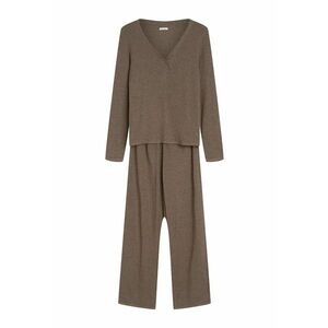 Pijama dama din doua piese - cu maneca lunga - Maro - Cori - Uni imagine