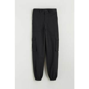 Pantaloni cargo conici - Negru stins imagine