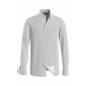 Camasa slim fit cu model - Alb/Bleumarin imagine