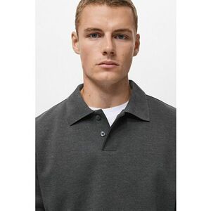 Bluza polo din amestec de bumbac - Gri inchis imagine