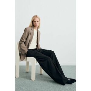 Sacou regular fit cu model in carouri - Albastru ultramarin/Maro deschis imagine