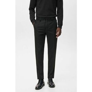 Pantaloni chino cu pensa - Negru stins imagine