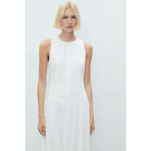 Rochie midi cu croiala balon - Alb imagine