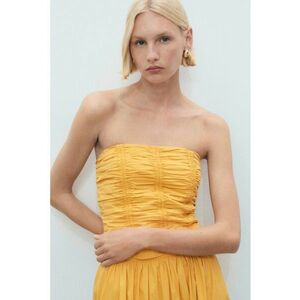 Top cu aspect striat - Galben sofran imagine